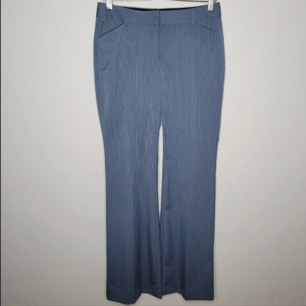 NWOT Body by Victoria Christie Fit Blue Pinstripe Flared Leg Pants